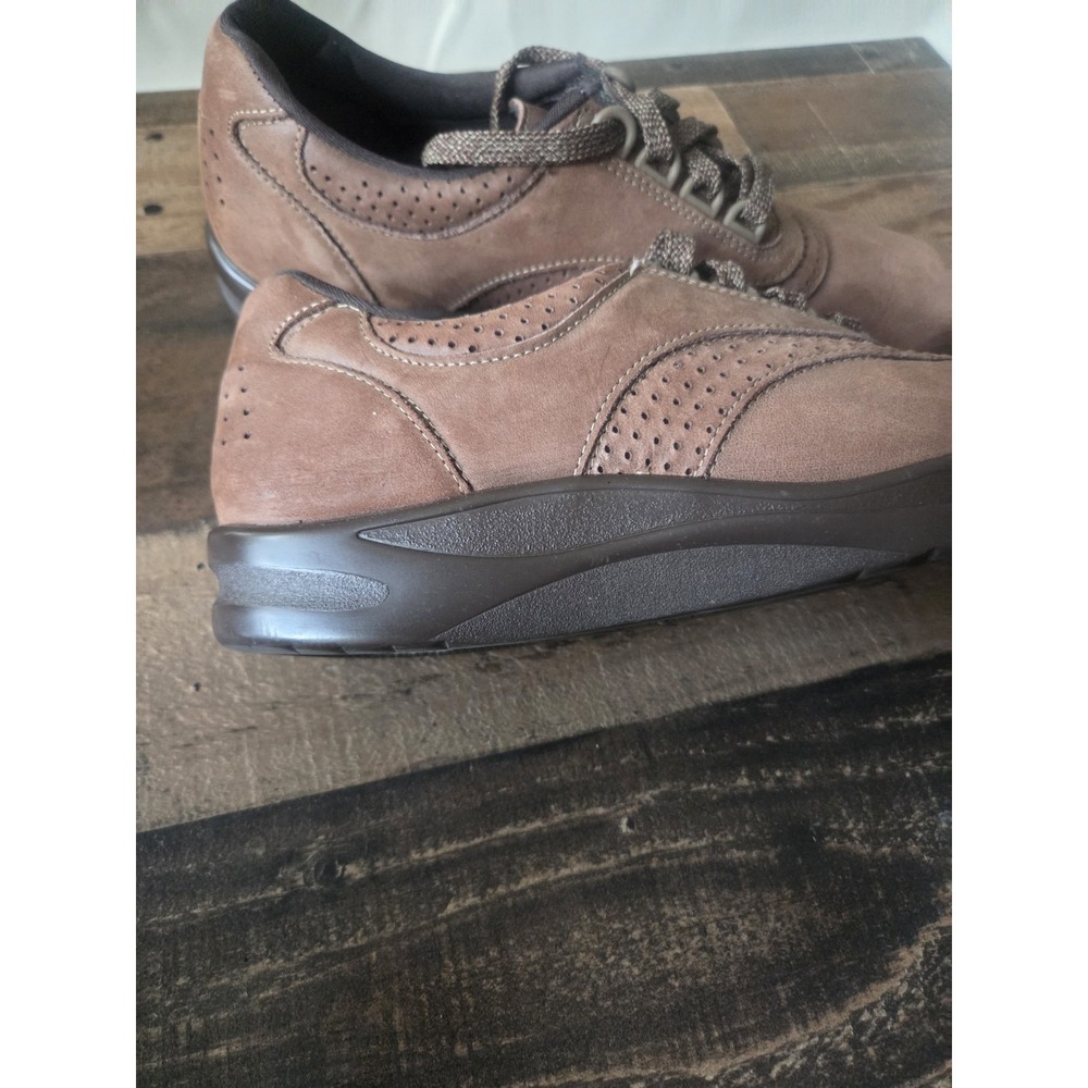 SAS Walk Easy Womens 8.5 S Brown Suede Leather Lace Up Comfort Walking Shoes USA - Picture 5 of 8
